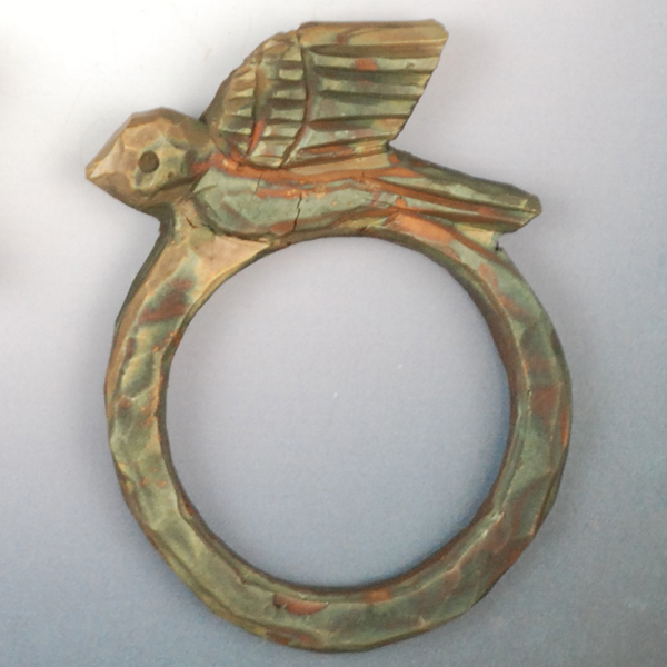 Vickie Hallmark | Bronze Bird ring, carved bronze metal clay