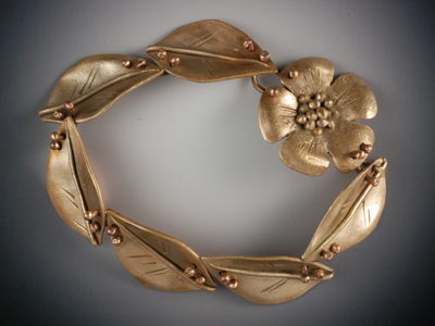 Vickie Hallmark | Flora bracelet, bronze metal clay
